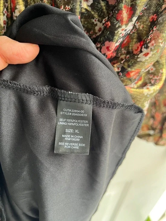 Trixxi Metallic Gold Floral Long-Sleeve Mini Dress - Picture 10 of 11